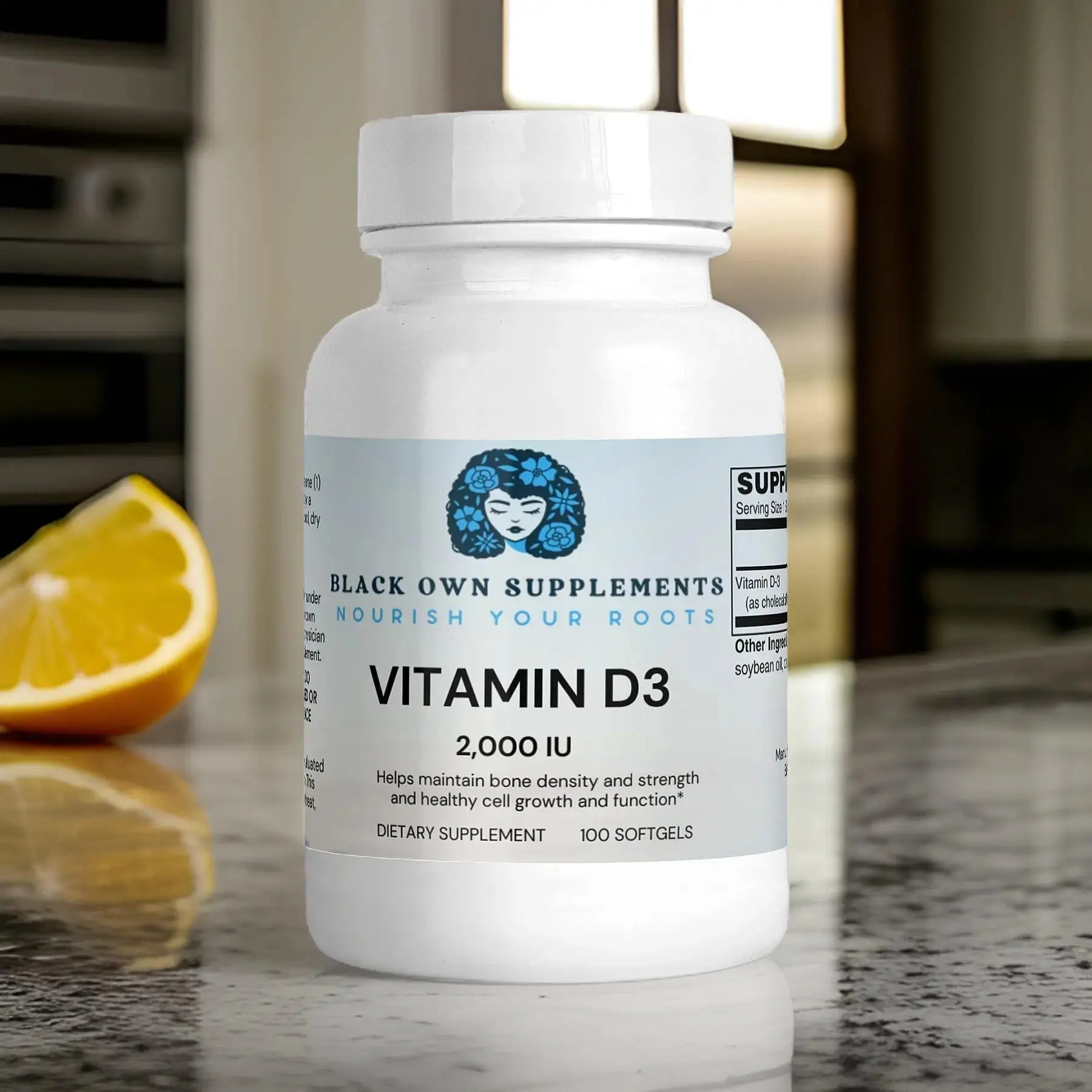 Vitamin D3 2000 IU Softgel Supplement for Bone Health & Energy Boost Fitness Edible
