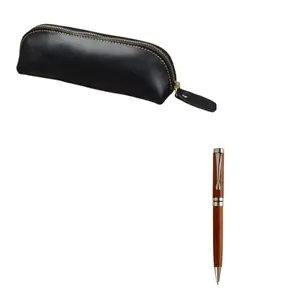 2-Piece Set Non-Slip Wood Grain Pen Grip Business Sign Pens, Smooth Ink Replaceable Nibs, Luxury Vintage Gift Box, Office Conference Practice