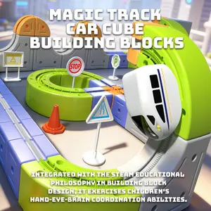 DIY Multi-functional Track Gear Magnetic Building Blocks Electric Anti-Gravity High-Speed ​​Rail Train Educational Toy