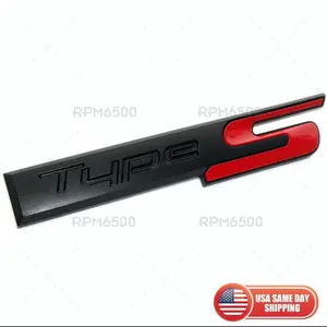 For Acura Type S Front Grille Badge Logo Sport Emblem Nameplate Black Sport