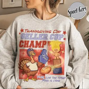 Geller Cup Champ Sweatshirt,Friends Thanksgiving Football,Geller Cup Tshirt,Friends Shirt Football, Football Cup Shirt Cotton Unisex