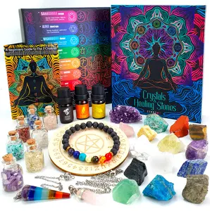 31-Piece Healing Crystals & Chakra Stones Set | Includes Oils, Raw Crystals, Jewelry & More by ZenseMe