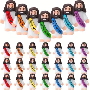 100Pcs Little Jesus Figures Original Design Mini Jesus Figures Jesus Love You Figure to Hide and Seek Religious Party Favors Sunday School Baptism Gifts (Multicolor