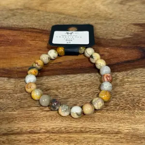 Natural Crazy Lace Agate 8mm Beaded Stretch Bracelet Banded Gemstone Bracelet