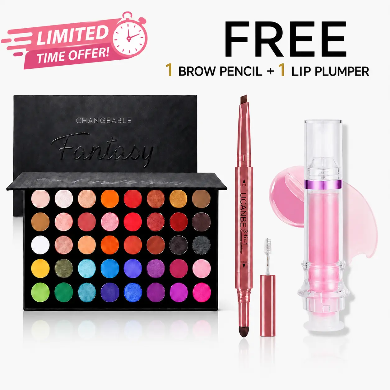 #backtoschool 40-Color Highly Pigmented Eyeshadow Palette - Matte/Metallic, Shimmer, Natural & Charcoal Smooth Powder, Long-Lasting Blendable, for Brown Eyes Smokey Eye, with Swatches, Makeup Palette Set, Beauty Cosmetics Gift Kit
