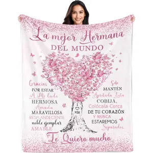 Regalos para Hermanas, Sister Gifts in Spanish, Regalo para Mi Hermana, Gifts for Sister Blanket 60"x50", Birthday Gifts for Hermana