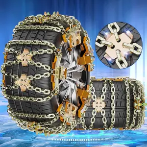 Snow Chains, Tire Chains for  SUV Pickup , Adjustable Portable Universal  Anti Skid Snow  Tire Chains for Tire Width 225-285mm, 6 Pack