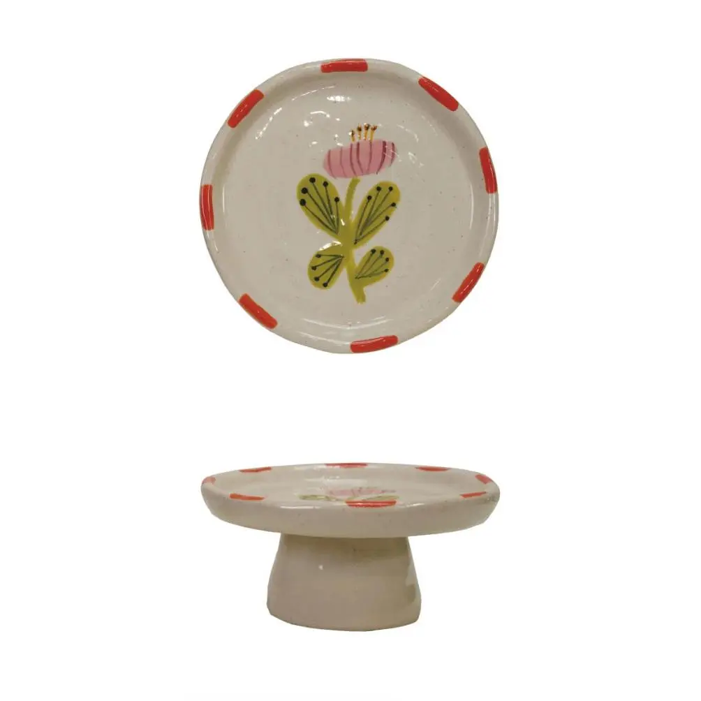 Hand Painted Flower Dish