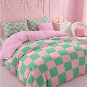Chessboard Bedding Set, Soft Comfortable 3-Piece Set Includes Duvet Cover and Two Pillowcases, Perfect for Home Bedroom Decor