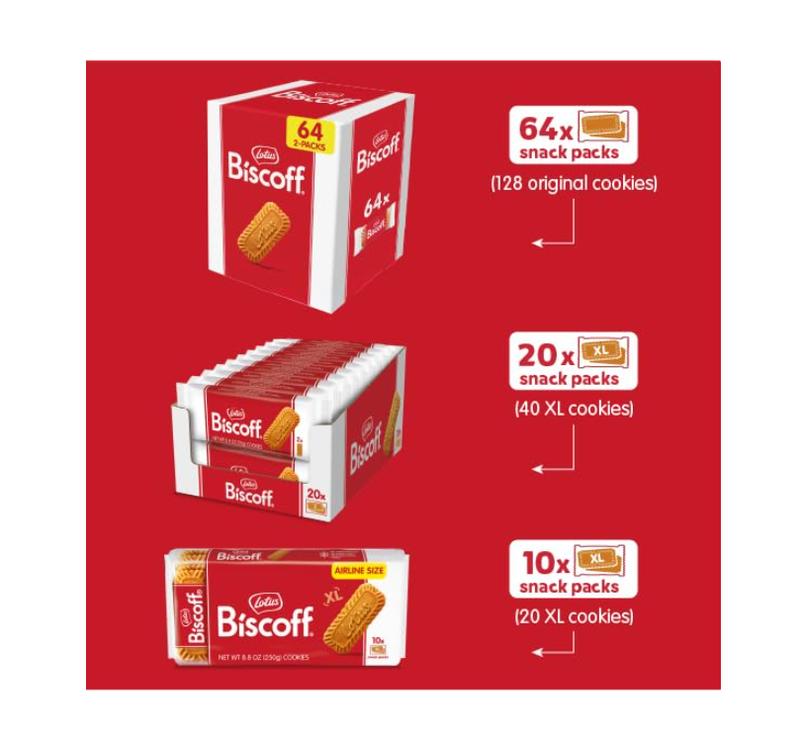 Lotus Biscoff Airplane Cookies, Caramelized Biscuit Cookies, Two-Pack (80 Count), Vegan