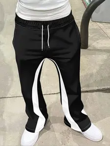 Men's Loose Fit Flare Leg Pants, Casual Streetwear Joggers, Vintage Hip Hop Long Trousers, 3D Print Design, Sporty Fashion, Wide Sweatpants, Tracksuit Pants