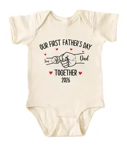 Our First Father's Day Together Onesie, Dad and Son Baby Bodysuit, Pregnancy Announcement Gift, Cotton Baby Clothes, Funny Baby Bodysuit