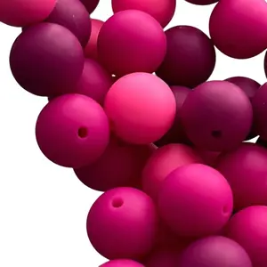 15 mm silicone beads, mixed color bags 3 to 5 different  colors