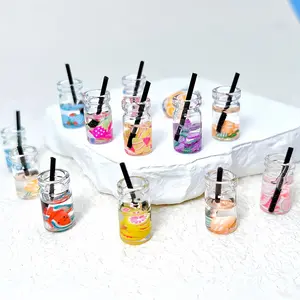 DIY Pearl Milk Tea Cup Simulation Accessories Bead Mix, Random Phone Case Cream Glue Earrings Keychain Creative Hanging Decoration Kit