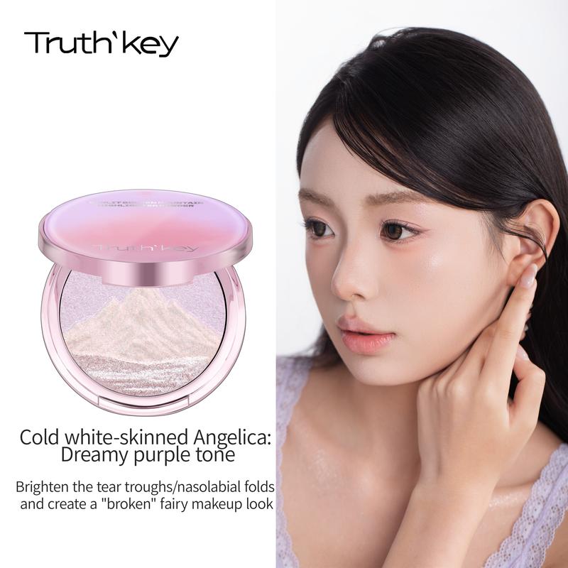 Truth'Key Autumn Reflections: Sunlit Golden Mountains, Three-Tone Highlighting Powder, Hydrating Glow, Brightening Finishes, Fine Shimmer, Explosive Flash, Brightening Effect