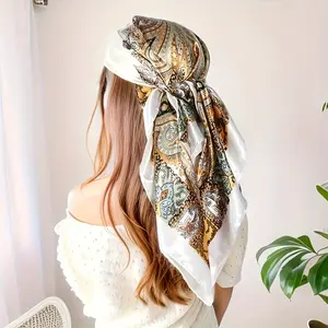 Vintage Paisley Print Scarf - Satin Headwrap & Hair Accessory for Women, Fashionable Headscarf
