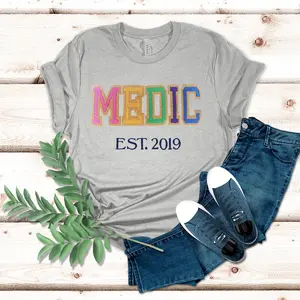 Faux Chenille Embroidery Paramedic T-Shirt