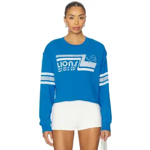 Junk Food Lions Retro Crop Sweatshirt in Lions Blue