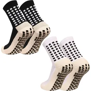 Men's Grip Soccer Socks Anti Slip Athletic Socks Non Slip Football Basketball Socks with Grip Pads