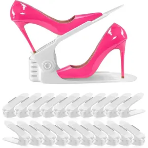 Shoe Slots Organizer 36 Pack - Shoe Organizer Saver 50%,Thickening Shoe Stackers for a pair of Shoes,Shoe Shoe Rack Holder for closet organization,organizador de zapatos,White