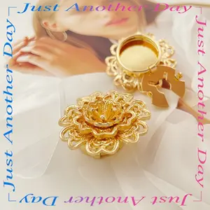 Gold Tone Rose Filigree Shirt Cufflinks Detachable Metal Cuff Decor with Intricate Floral Filigree Design Vintage Rose Shape for Dress Shirts Elegant and Luxurious Accessory Perfect for Formal Events Weddings and Business Wear Durable and Easy to Attach