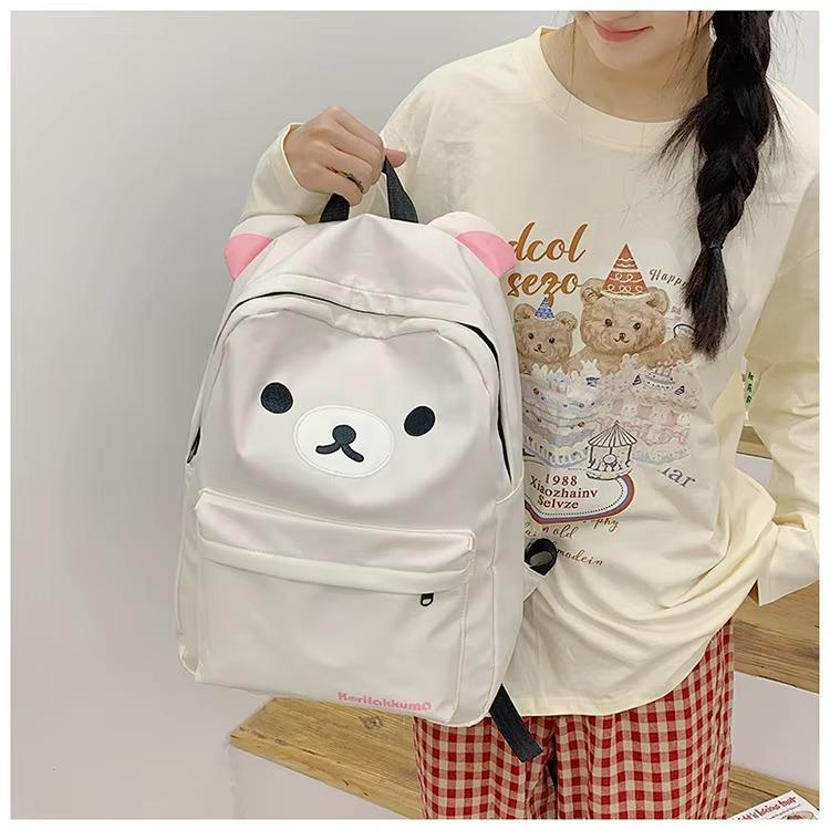 Hot Cute Bear Rilakkumas Backpack Large Capacity Anime Cartoon Backpack Stylish Student School Bag Nylon Shoulder Bags Schoolbag
