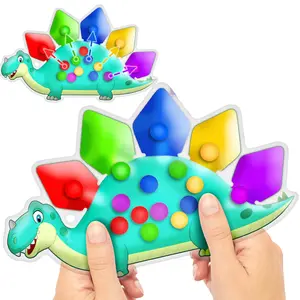 Dinosaur Color Sorting Shape Sorter Sensory Toy for Kids, Fine Motor Matching Game, Travel Essential, Autism Fidget, Christmas Stocking Stuffer Gift, Colorful
