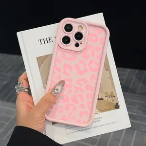 Fashion Leopard-pattern Phone Case, Shockproof Phone Protective Cover, Phone Accessory Compatible with iPhone 11 12 13 14 15 16 17 Pro Max, Smartphone Protector