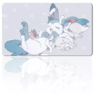 PKM Evee White Sleep Game Mat Design Mouse Pad, Customized Mouse Pad, Game