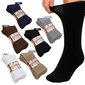 COMFELLO Diabetic Crew Socks for Mens & Womens, Non Binding Circulatory Cotton Socks, Seamless Comfort Cushioned Sole Support, 3/6/12 Pairs - Sizes 9-11, 10-13, 13-15  Menswear & Womenwear