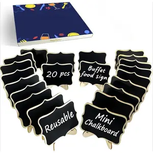 12pcs Mini Chalkboard Signs with Stand,Food Labels for Party Buffet, Food Tag/Name Card for Wedding Table, Name Tag Drink Labels Taco/Candy Bar/Bake Sale Food Sign, Catering Supplies Buffet Display