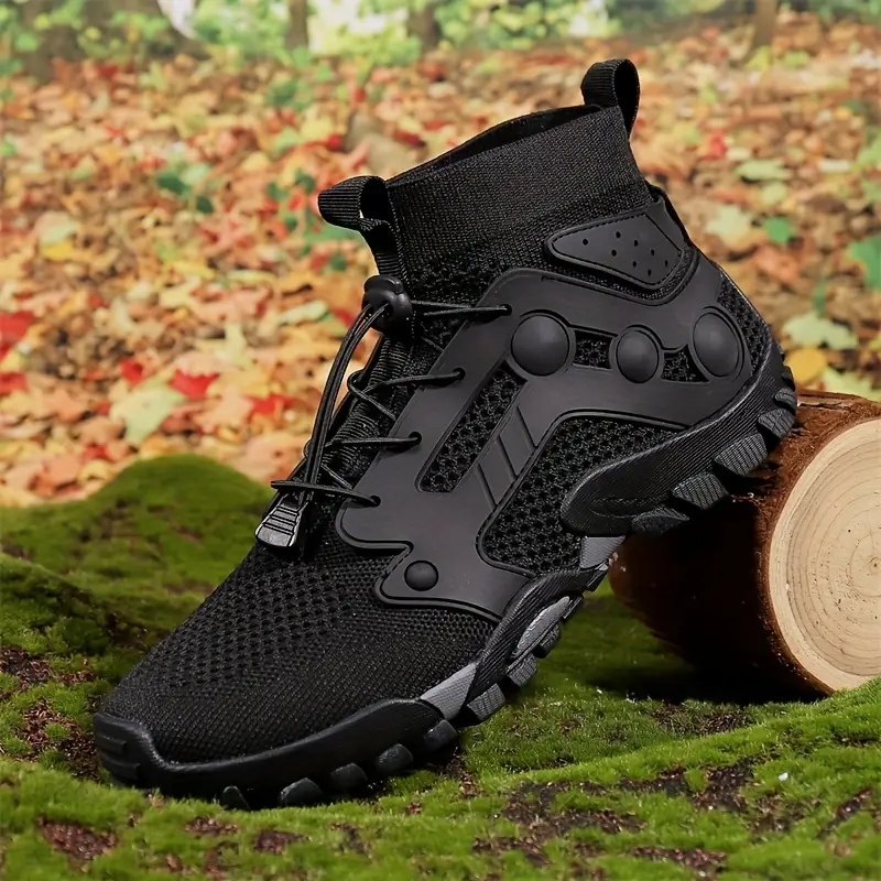 Trendy Mesh Breathable Wear Resistance Wading Shoes, Tactical Non Slip Flying Woven Shoes, Outdoor Hiking Fishing Hunting Shoes For Women & Men