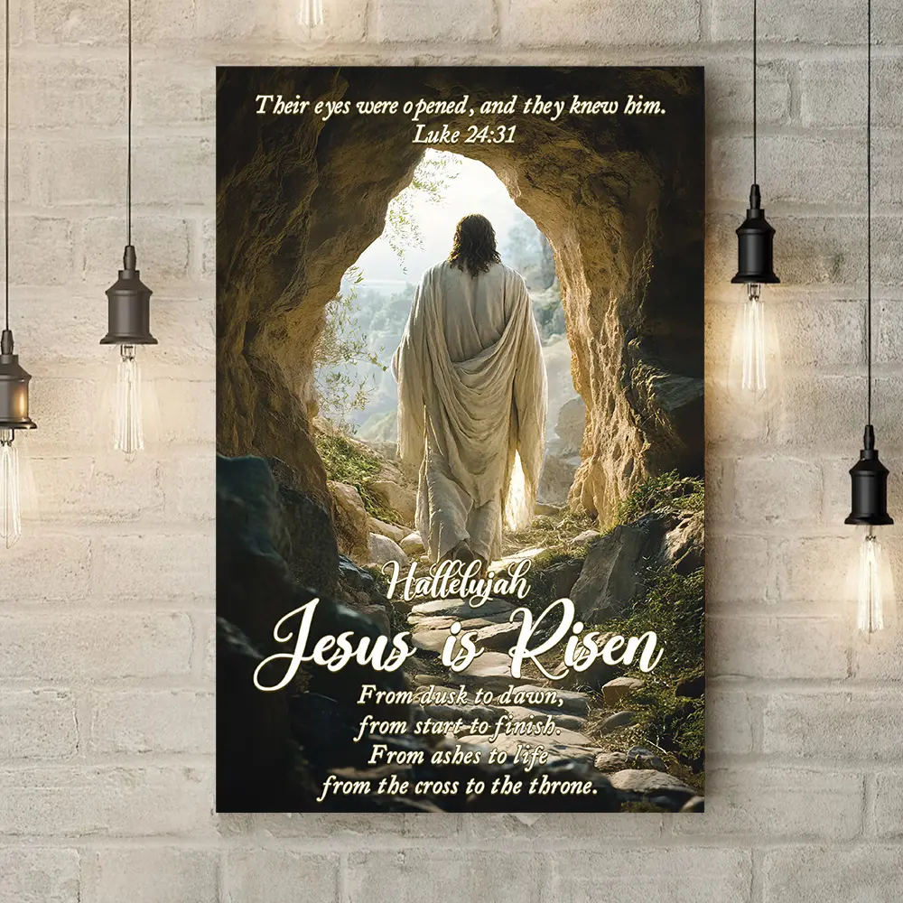 Petthouse | Hallelujah Jesus Is Risen Poster, Christian Easter Day Poster Canvas, Christian Art Wall, Gift For Jesus Lovers