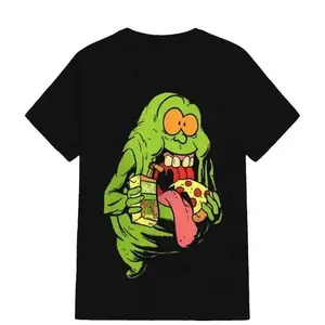 💥[100% Cotton][Graphic Funny Ghostbusters Foodies Graphic T-Shirt| Retro Cartoon Ghost Pizza & Juice Tee| Viral Pop Culture Meme Shirt| TikTok Trending Streetwear| Ultra-Soft Cotton| Breathable Comfortable Unisex Casual Crewneck| Movie Humor Outfit