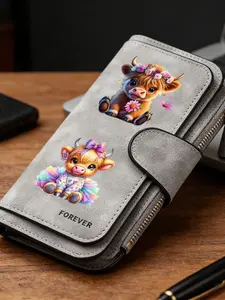1pc highland cow Women'S Long Wallet, Multi-Functional Wallet, Portable Snap Closure Coin Purse, Birthday Gift and Daily Commute for cow lovers, Playful Design, Perfect Holiday Gift, Perfect for Outdoor, Travel, and Family Use3.26PYT-17