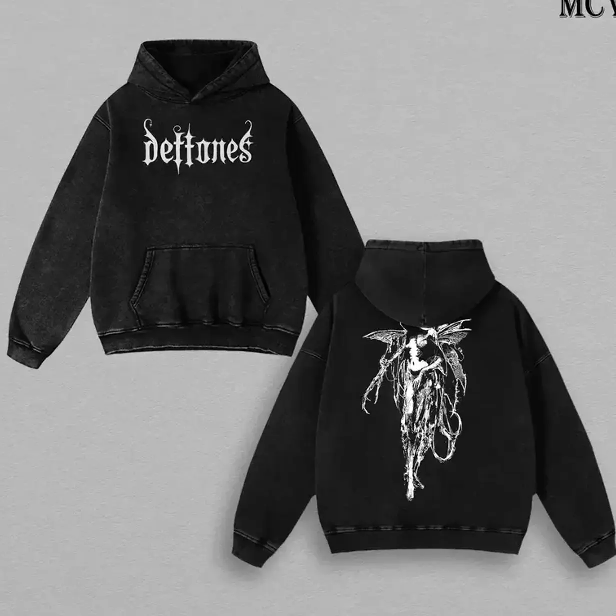 Deftones Band Vintage Washed Hoodie, Oversized Menswear And Women Menswear Tops, Gym Pump Cover, Hip Hop Y2K Graphic Apparel, Gift for Fans R2Y GPI