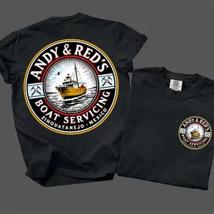 [COMFORT COLORS] Andy & Red’s Boat Servicing T-Shirt – Shawshank Redemption Inspired Tee Zihuatanejo Mexico Menswear Tops