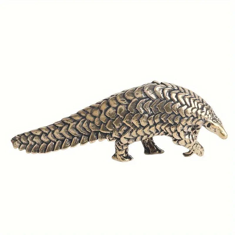Elegant Brass Pangolin Sculpture | Intricate Armor-Inspired Design | Antique Bronze Finish | Ideal for Living Room Decor & Gifts | Handcrafted Animal Art Piece, Statues for Home Decor