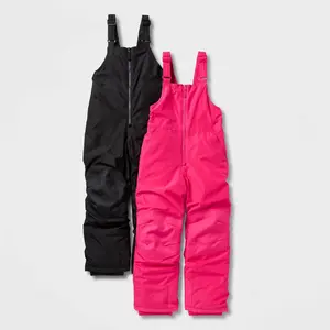 Kids' 2pk Snow Bibs - Cat & Jack Black/Pink XL Plus