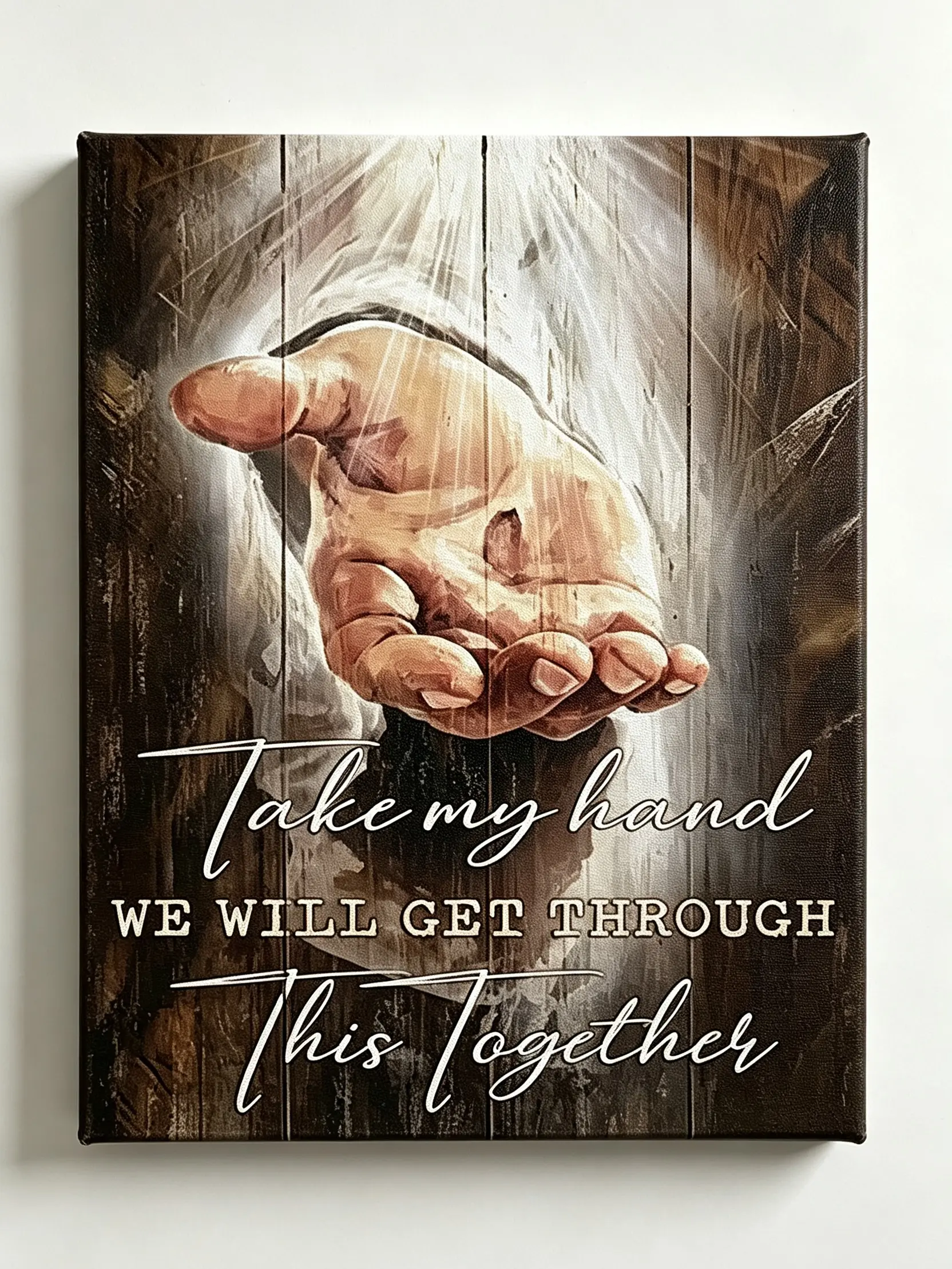 "Hold My Hand" – Hands in Water Wall Art & Decor – Wall Art Poster – Religious & Spiritual Wall Decor – 8 x 12 Inches (Unframed) – Halloween & Christmas Decorations