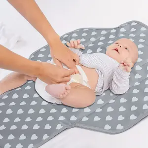 Baby Portable Changing Pad Travel, Waterproof Compact Size Diaper Change Mat Built-In Pillow Design, Easy to Clean, Newborn Shower Gift for Parents & Babies