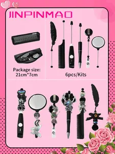 【T324】Diy kit with pen, comb, knife, mirror, bookmark, keychain, and a stationery bag Gifts
