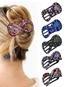 French Concord Flat Hair Clip for Women & Girls, Curved Claw Clips for Thick & Thin Hair, Daily Hairstyles Accessory