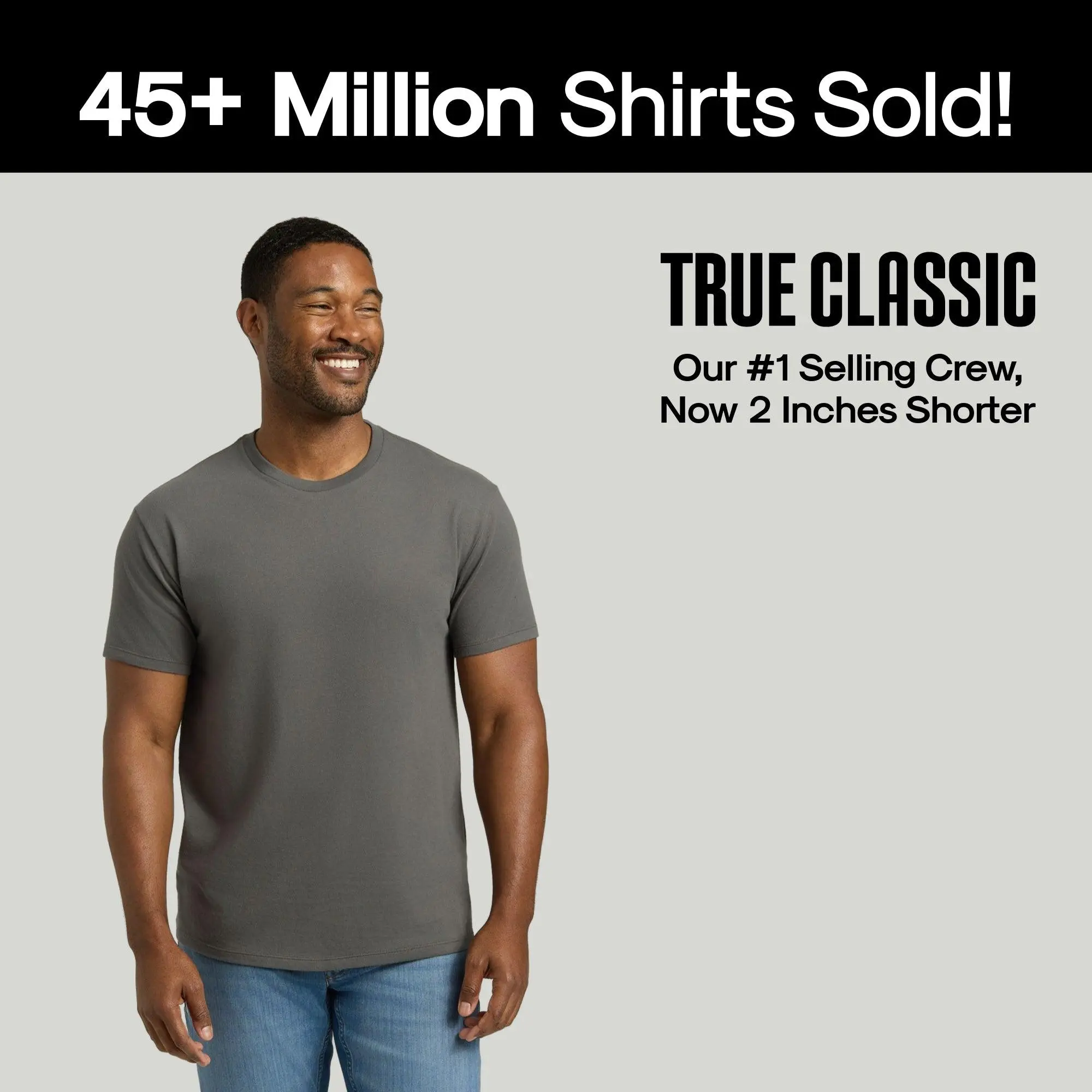 Short Classic Crew Neck Tee - Men's Premium Cotton Blend T-Shirt - Athletic Fit
