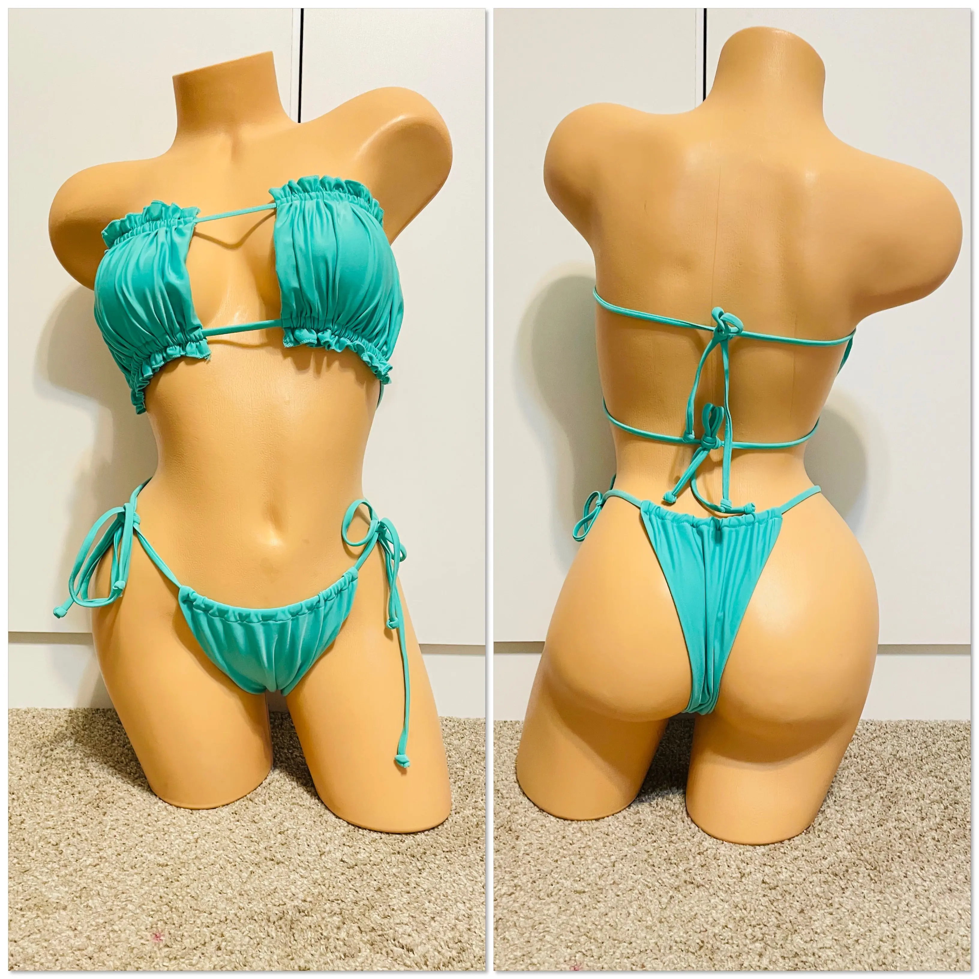 Mint Green Two piece String Bikini Swimwear