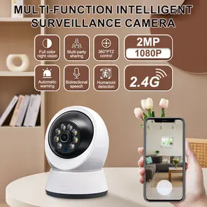 Smart Wireless WiFi Remote Monitoring Camera, Pet & Baby Monitor, Night Vision, Two-Way Intercom, Motion Detection, Easy Install, Compatible with Alexa, WiFi Surveillance Camera, WiFi Security Cam