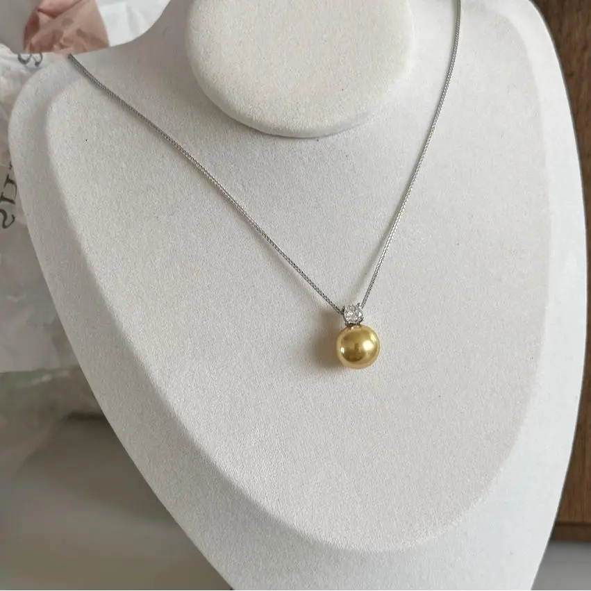 S925 silver single natural pearl necklace princess style necklace clavicle necklace best friend lover gift