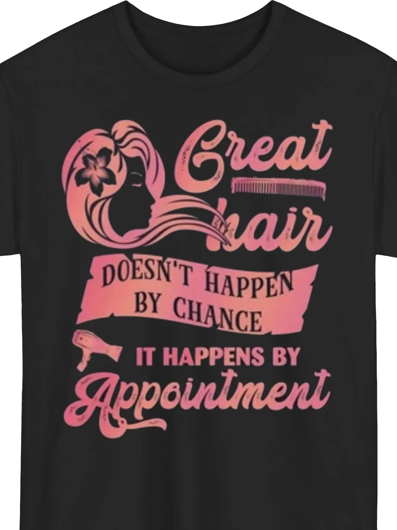 Funny Hair Salon T-Shirt for Hairstylists - "Great Hair Happens by Appointment" Barber Gift with Scissors & Haircut Design, Casual Tee for Hairdressers (S-XXXL), Unisex Salon Apparel for Men & Women
