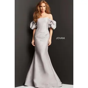 Off The Shoulder Straight Neck Gown By Jovani -08361B