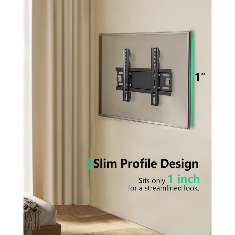 Fixed TV Wall Mount for 14-43 Inches Flat Screen TVs, Low Profile TV Mount Bracket Hold Up 55lbs, Wall Mount Bracket Flush Mount Space Saving, Max VESA 200x200mm